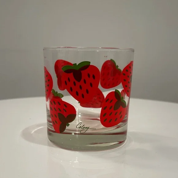 Colony Glass Strawberry-Patterned Tumblers - Picture 2 of 10